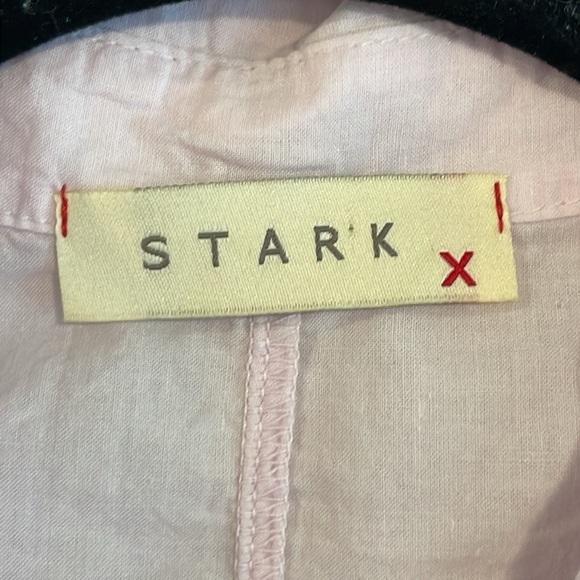 Stark X Women Button Front Shirt XS Pink 100% Cotton Lightweight Contemporary - Picture 8 of 14